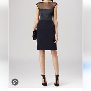 NWT Reiss Ammy Ilusion satin sheath dress, size 4